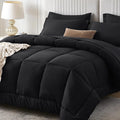 Sasttie King Size Comforter Set Black, 7 Pieces Bed in a Bag King, Complete by SASTTIE