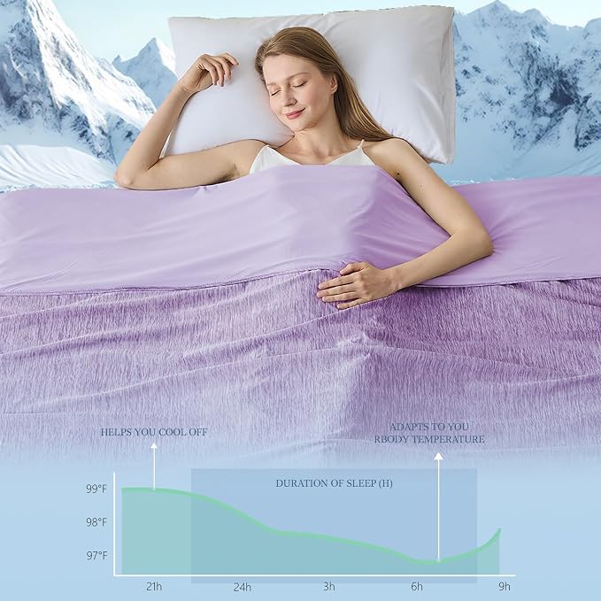 Cooling Blanket Queen Size, Cold Blanket Thin Lightweight Breathable Soft - Image 2