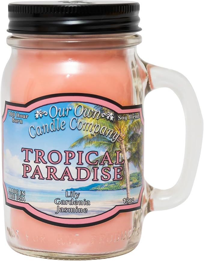 Our Own Candle Company, Tropical Paradise Scented Mason Jar Candle, 100 Hour by OurOwnCandleCompanycandles
