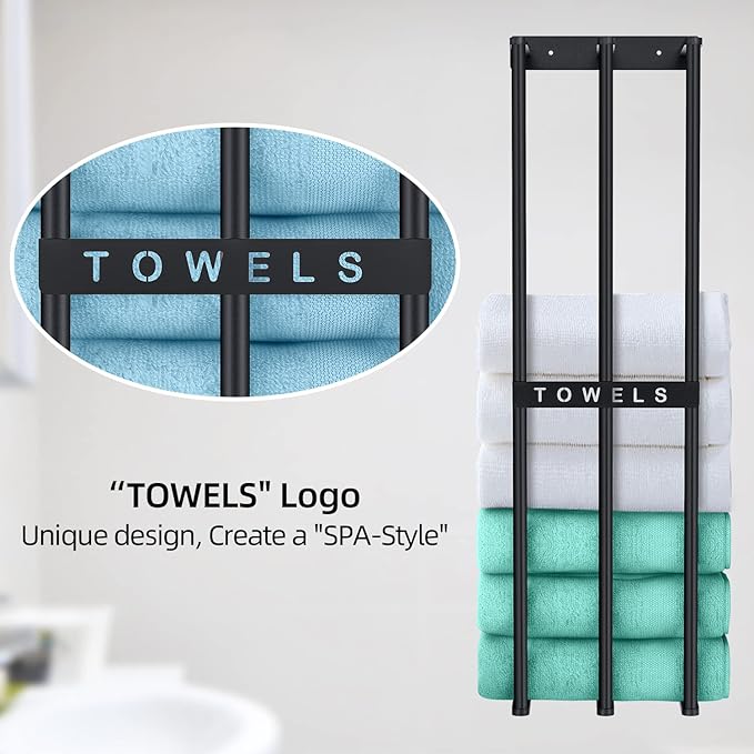 Towel Racks for Bathroom, 30 Inch Towel Rack for Rolled Towels, Wall Mounted - Image 4