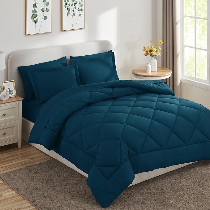 CozyLux Queen Comforter Set Lyons Blue - Image 9