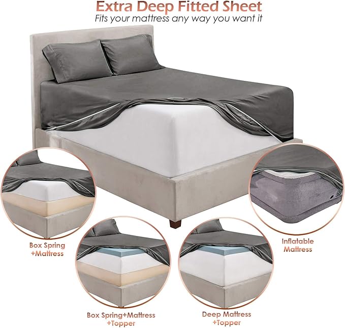 Hearth & Harbor Extra Deep Pocket Queen Sheets Sets - Image 6
