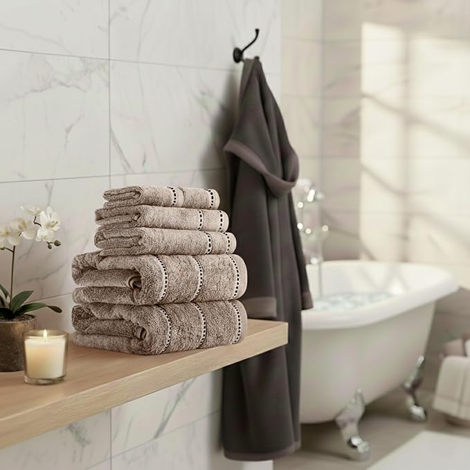 Lavish Home 6 Piece Bathroom Towels Set - Image 2