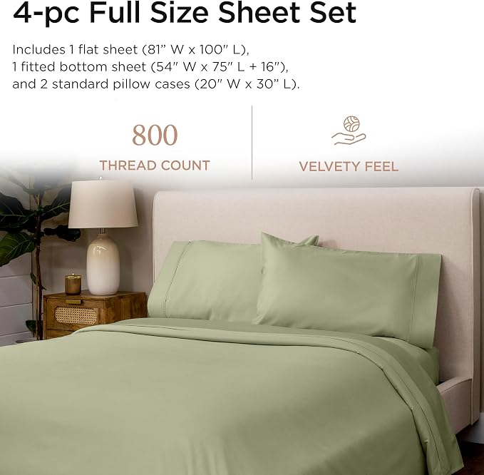 Threadmill Luxury 800 Thread Count Full Size 100% Cotton Sheets - Image 2