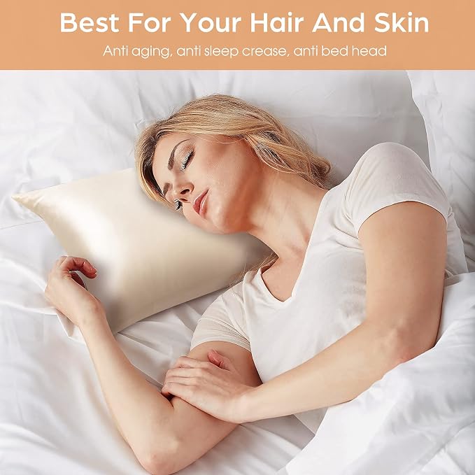Silk Pillowcase for Hair and Skin, 2 Pack 100% Mulberry Silk Pillowcase 25 Momme - Image 2