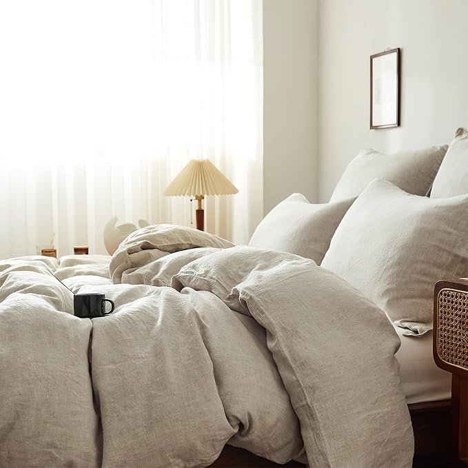 Simple&Opulence 100% Linen Duvet Cover Set 2pcs Basic Style Natural French - Image 7