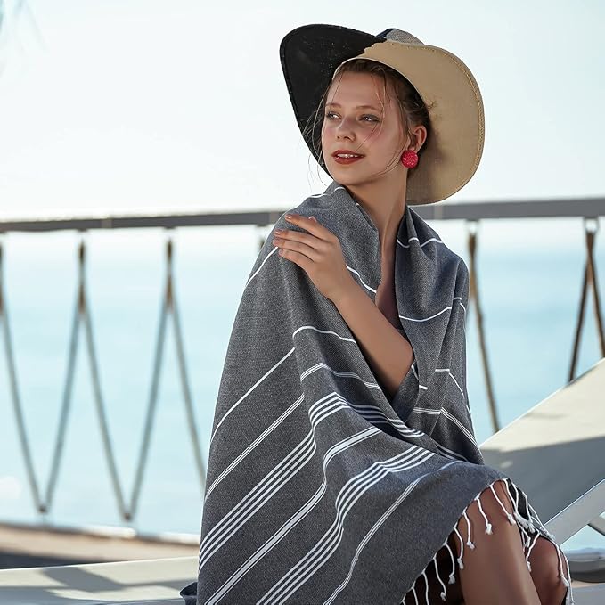 HAVLULAND Turkish Beach Towels, Oversized 40"x72" Turkish Bath Towel, Highly - Image 8