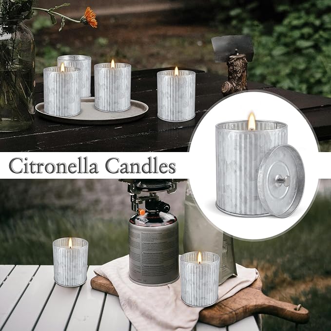 4Packs Citronella Candles Outdoor Indoor, Natural Soy Wax Scented Candles - Image 9