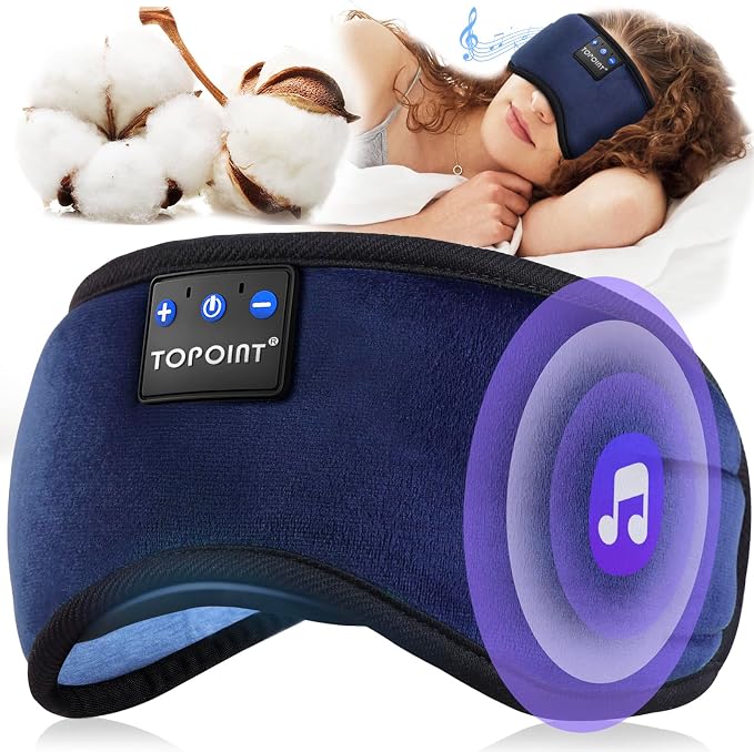 TOPOINT Sleep Headphones, Sleeping Headphones Bluetooth Sleep Mask - Image 9