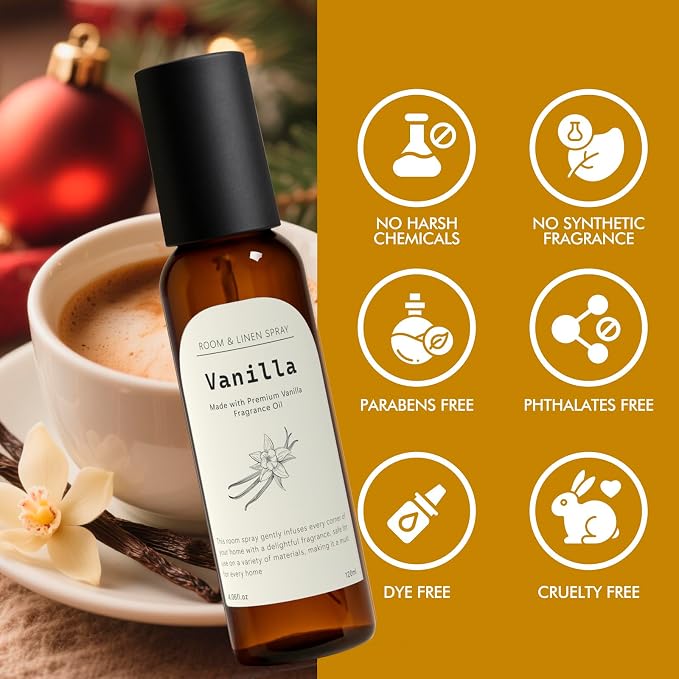 Vanilla Fragrance Room Spray, Long-Lasting Room Freshener - Image 3