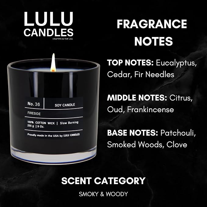 Lulu Candles | Fireside | Smells Like a Bonfire | Luxury Scented Soy Jar Candle - Image 2