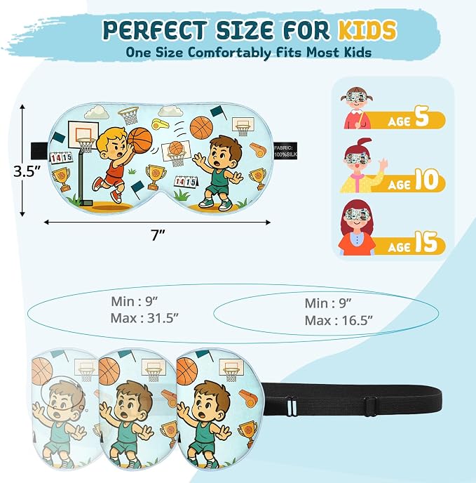 Kids Sleep Mask – 100% Mulberry Silk Eye Mask - Image 5