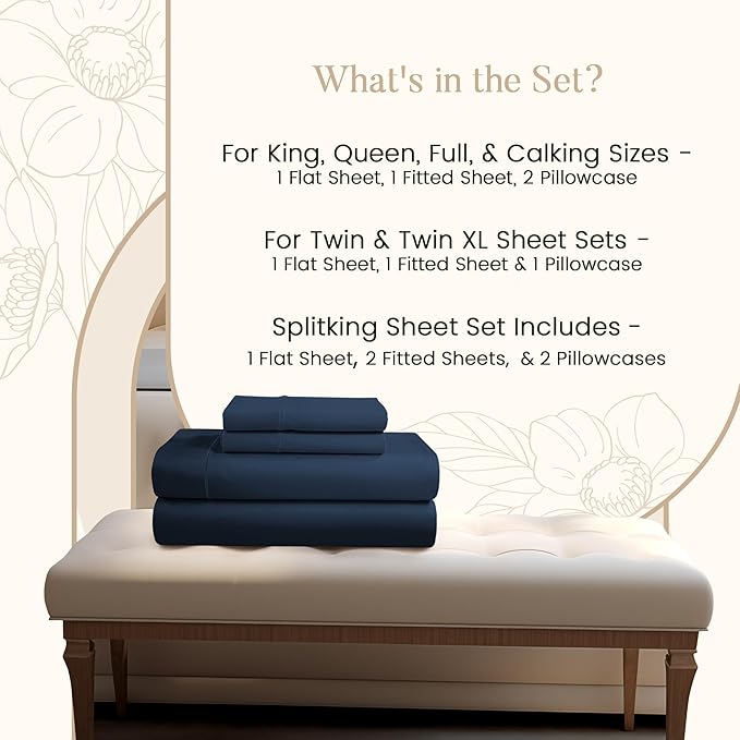800 Thread Count 100% Egyptian Cotton XL 3PC Sateen Weave Twin Sheets Set - Image 6