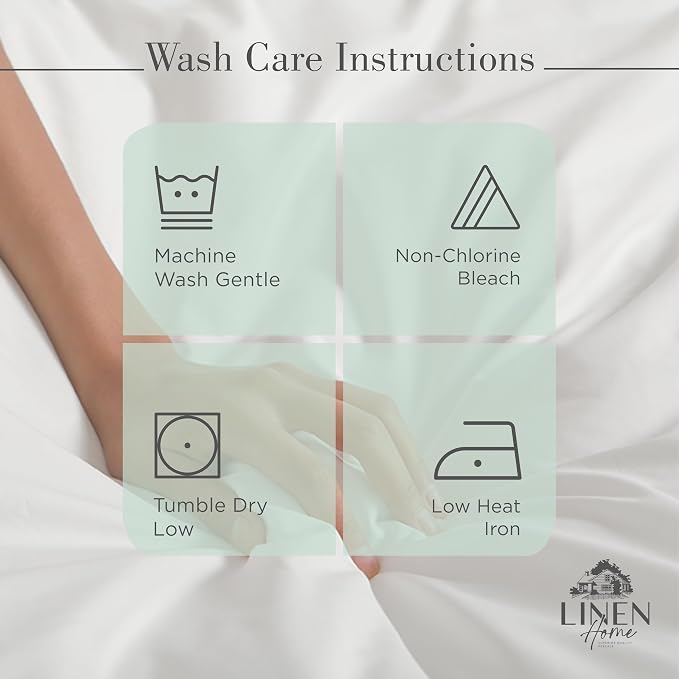 Linen Home 100% Cotton Percale Sheets California King Size, Pastel Turk - Image 5