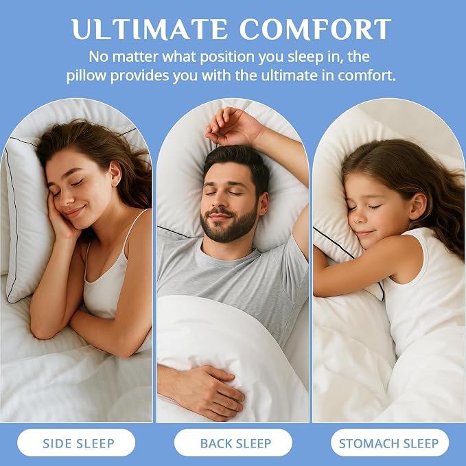 JOLLYVOGUE King Size Bed Pillow 1-Pack, Single Pillow - Image 7