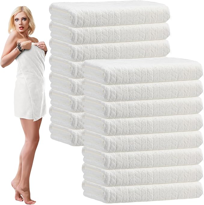 SmoothNovelty 16 Pack Microfiber Bath Towels Bulk 27'' x 60'' Oversized Size by SmoothNovelty