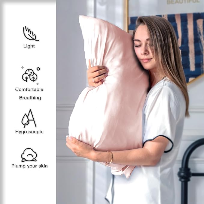 Mulberry Silk Pillowcase for Hair and Skin Standard Size 20"X 26" Pillow Case - Image 3