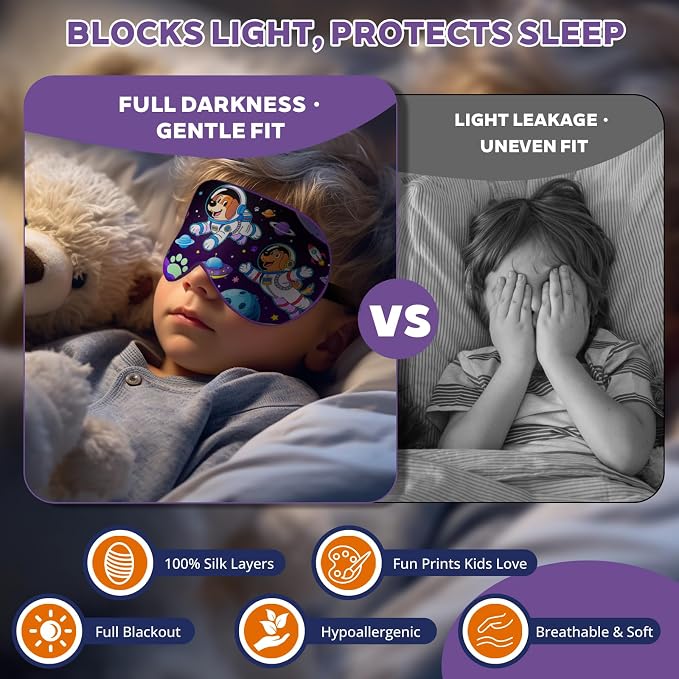 Kids Silk Sleep Mask: 100% Mulberry Silk Eye Mask - Image 6