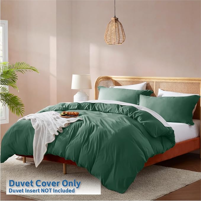 Nestl Dark Green Duvet Cover King Size - Image 2