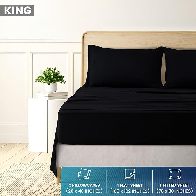 Utopia Bedding King Size 4 Piece Sheet Set - Image 2
