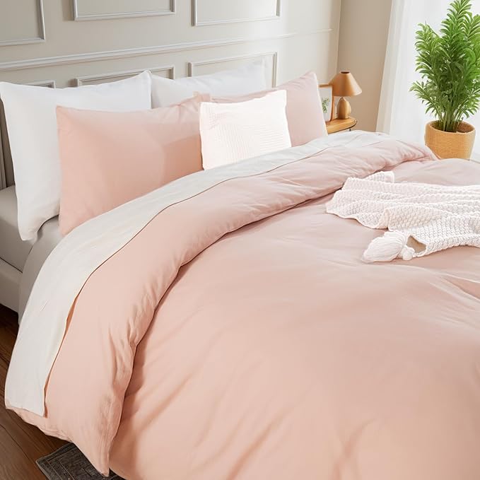 NEXHOME PRO Duvet Cover Set 100% Washed Cotton Oversized King 120"x98" Linen - Image 5