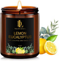 Lemon Eucalyptus Scented Candle, Soy Candles by DLDREAMYDEWLA