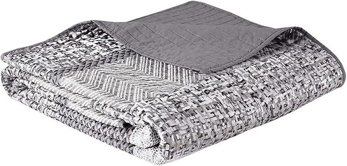 Madison Park King Quilt Set Lustrous Jacquard & Glitter Accent Coverlet Set - Image 10
