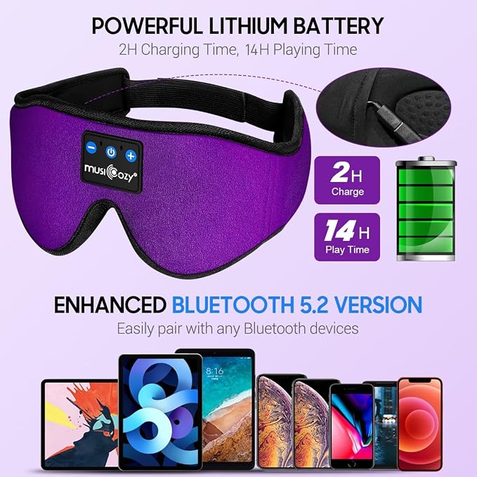 MUSICOZY Sleep Headphones, Wireless Music Earbuds Earphones - Image 4