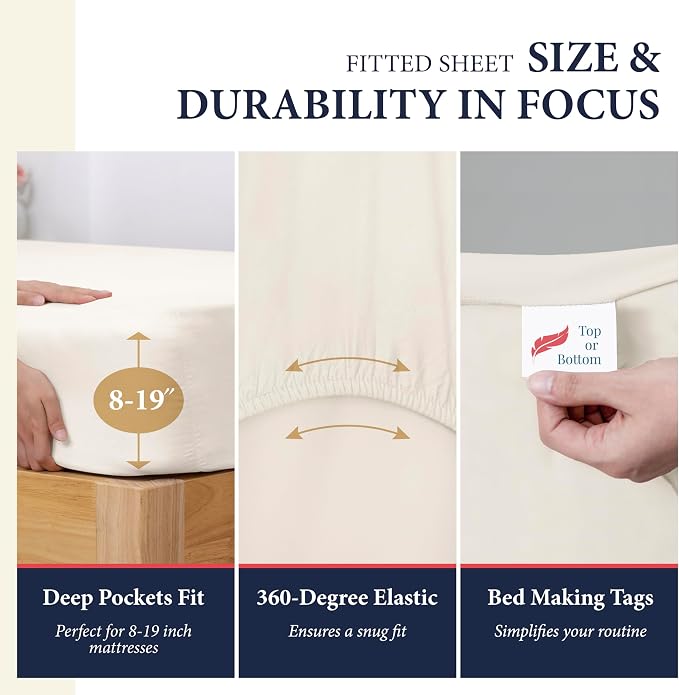 100% Egyptian Cotton Sheets California King Size - Image 4