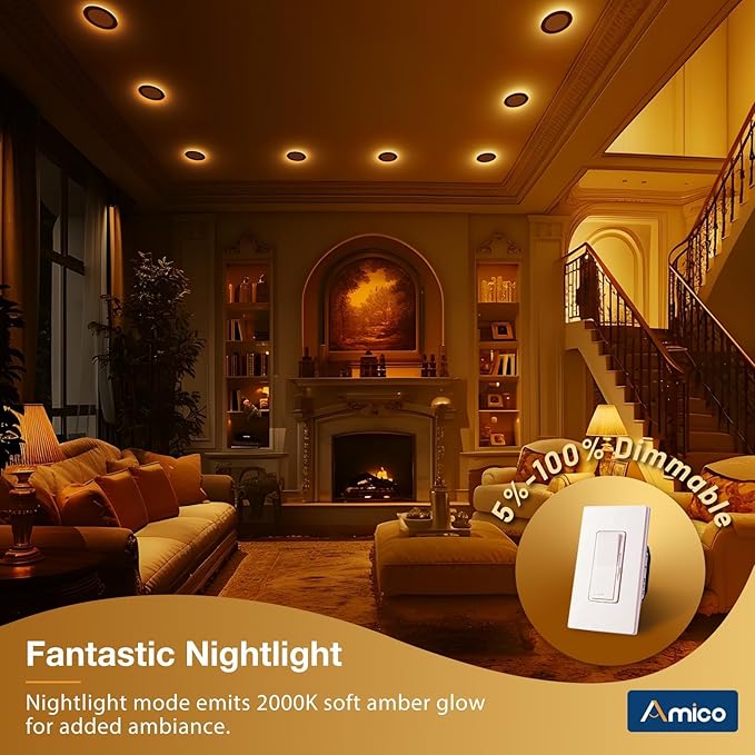 Amico 6 Pack Black 6 Inch 5CCT LED Recessed Ceiling Light - Image 6