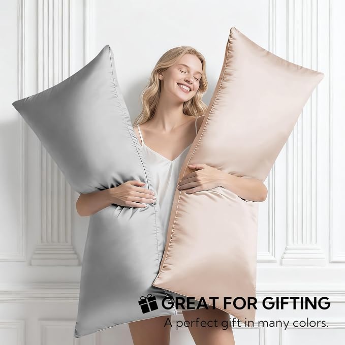 MR&HM Satin Body Pillow Cover, Soft and Breathable Body Pillow Case - Image 9