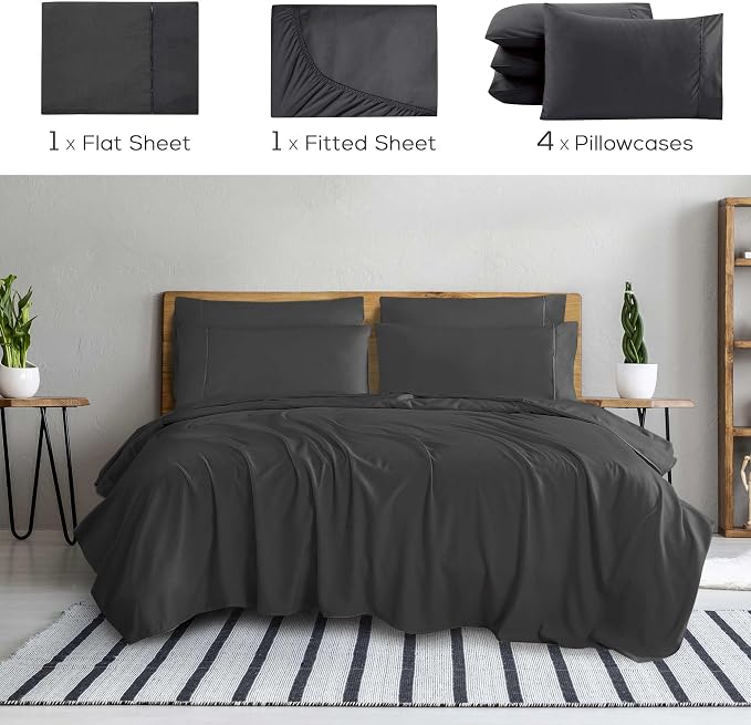 Mueller Ultratemp King Size Sheets Set, Super Soft 1800, 6 Piece, Deep Pocket - Image 2