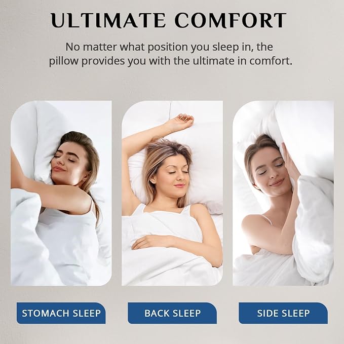 JOLLYVOGUE Pillows King Size Set of 2, Washable Supportive Bed Pillows - Image 7