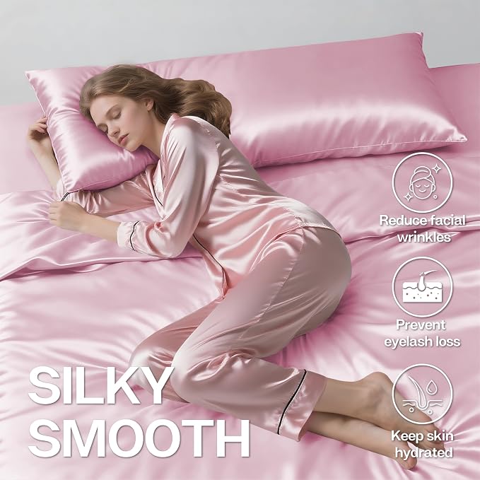 MR&HM Satin Body Pillow Cover, Soft and Breathable Body Pillow Case - Image 4