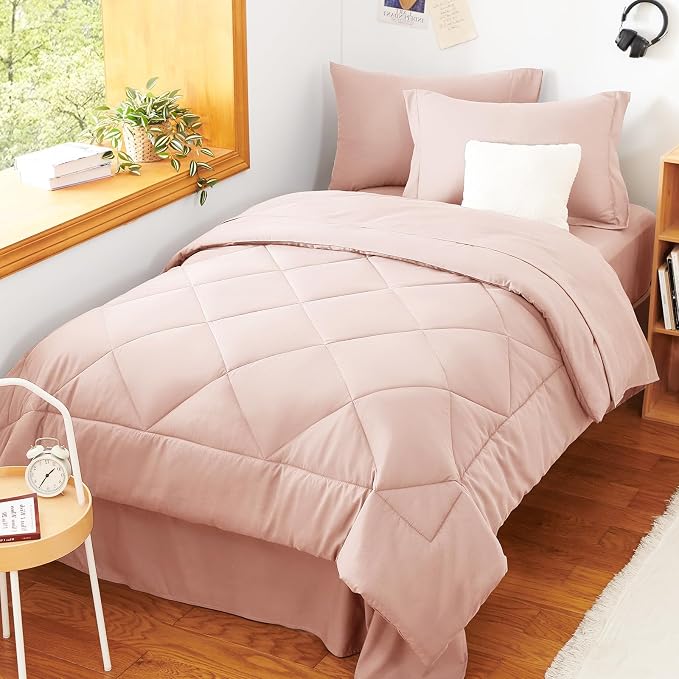 CozyLux Twin XL Comforter Set Blush Pink - Image 7
