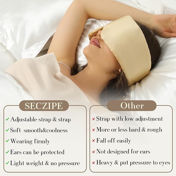 SECZIPE 100% Mulberry Silk Sleep Mask Eye Mask - Image 7