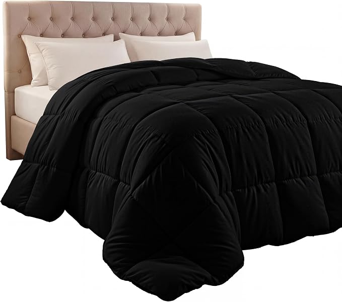 Utopia Bedding Queen Comforter Duvet Insert, Quilted Black Comforter by UTOPIABEDDING
