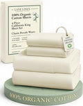 LANE LINEN 100% Organic Cotton California King Sheets Set, 4-Piece Pure Organic by LaneLinen