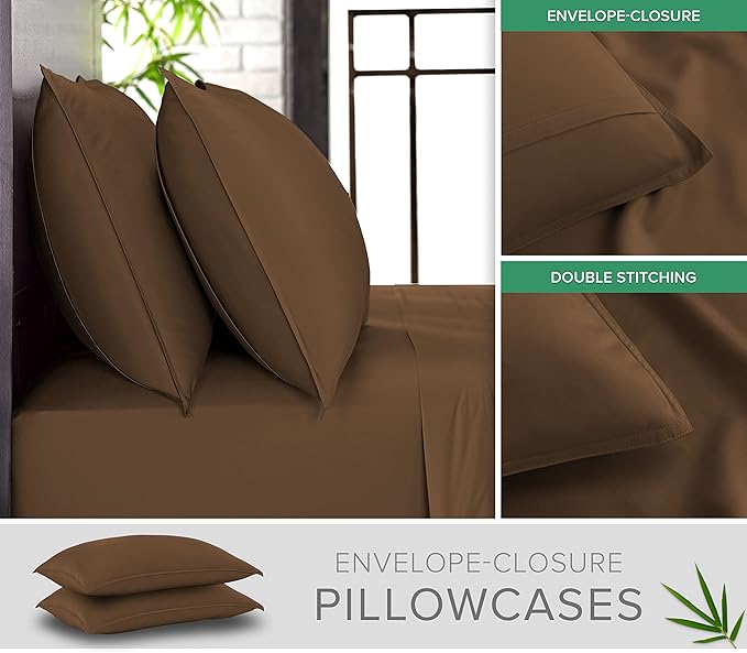 King Pillowcases by Pure Bamboo, Genuine 100% Organic Viscose Derived from - Image 2