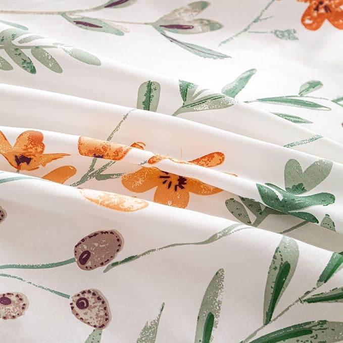 OAITE Duvet Cover Set Queen Size Floral Pattern Ultra Soft 100% Cotton Duvet - Image 6
