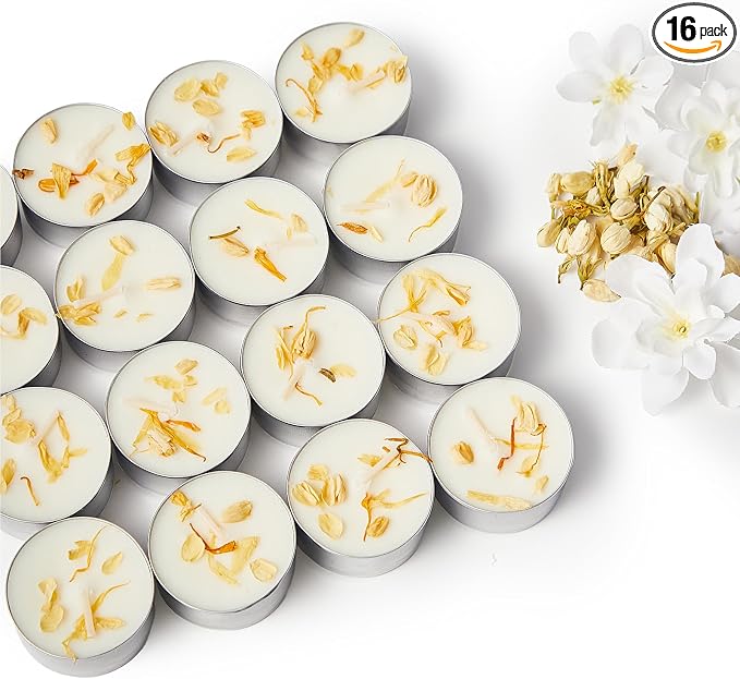 16 Pack Jasmine Tealight Candles by Ashlux