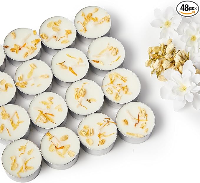 48 Pack Jasmine Scented Tealight Candles by Ashlux