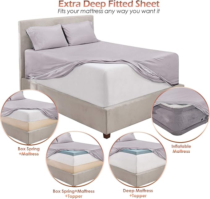 Hearth & Harbor Fits Mattress up to 21", Double Brushed Bedding Sheets & - Image 6