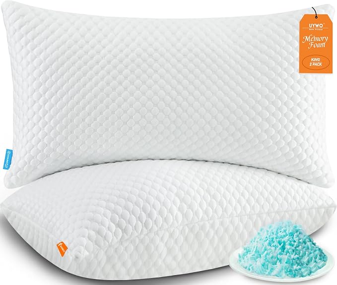 UYWO Cooling Pillows King Size Set of 2, Memory Foam Pillows by Unknown
