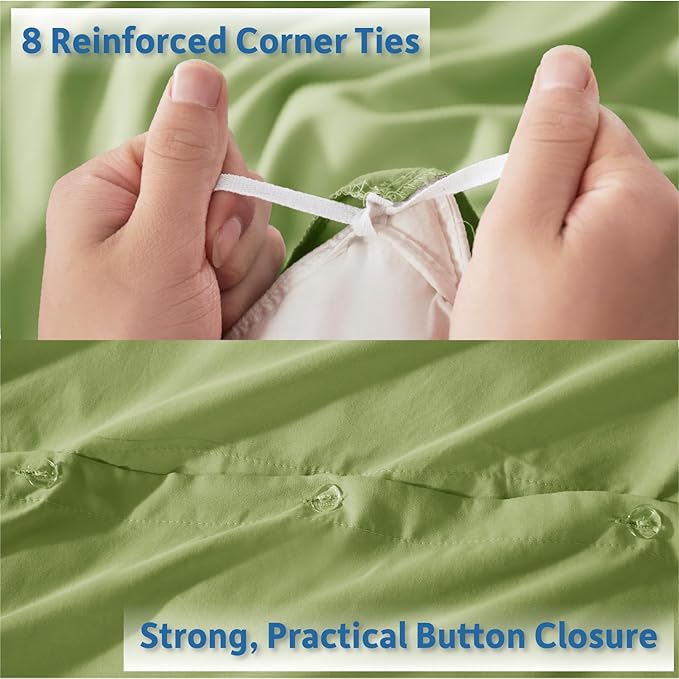 Nestl Calla Green Duvet Cover Queen Size - Image 4
