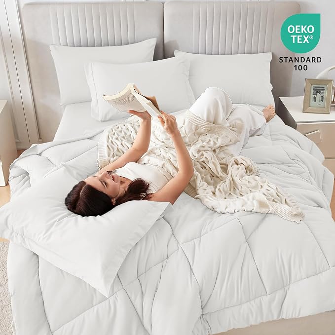 Sasttie Oversized Queen Comforter Set, 7 Pieces Reversible Bed in a Bag - Image 5