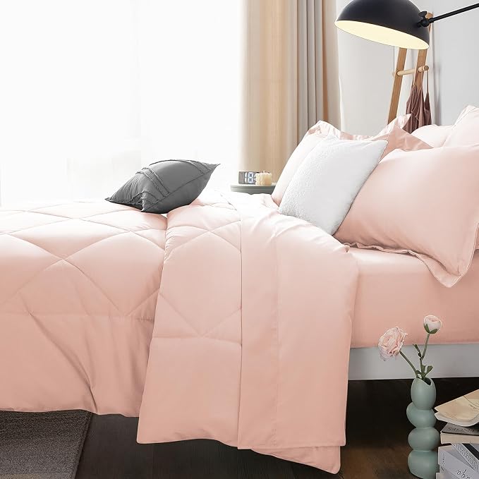 CozyLux Full Size Comforter Sets Blush Pink - Image 8