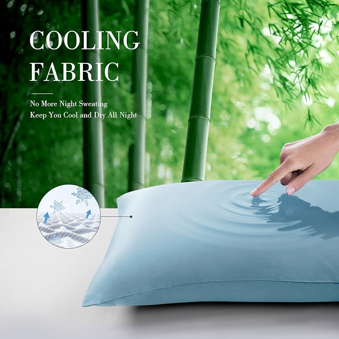 WishSmile Standard Pillow Cases Cooling Pillowcases Set of 2 Breathable Cool - Image 5