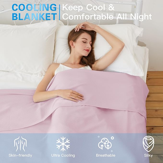 AmyHomie Cooling Blanket Queen Size, 100% Rayon Derived from Bamboo, Cool - Image 3