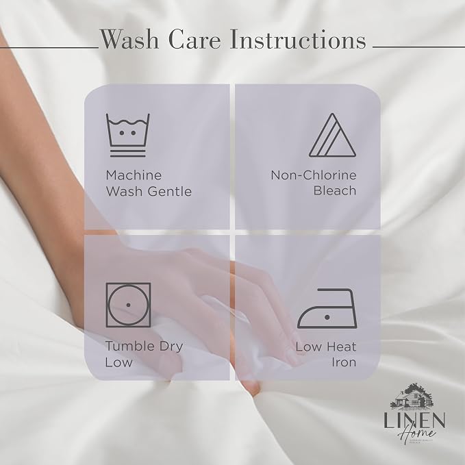 Linen Home Queen Percale Sheets 100% Cotton, 4-Piece Set, Deep Pocket Fits 16" - Image 5